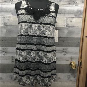 Lunar Faux Lace Stretch SleevelessTunic 40 Large